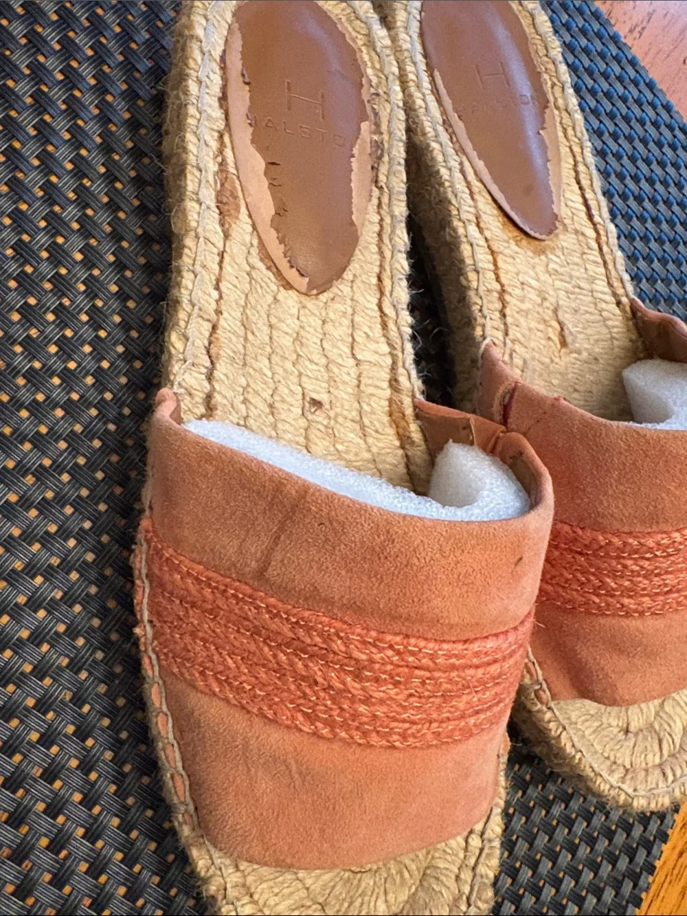Halston Heritage Coral Suede Espadrille Slide